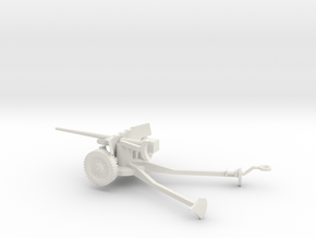 1/87 Scale M1A3 57mm Anti Tank Gun Deployed in White Natural Versatile Plastic