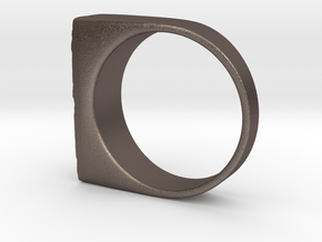 Moonwalk Ring  in Polished Bronzed Silver Steel: 7 / 54