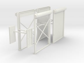 1/48th Truck shop or warehouse door set in White Natural Versatile Plastic