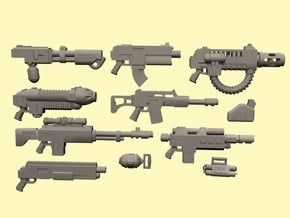 28mm SciFi Empire weapons in Smoothest Fine Detail Plastic