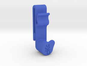FlatCat Belt Clip for Right-Hand Slingshot Hold in Blue Processed Versatile Plastic