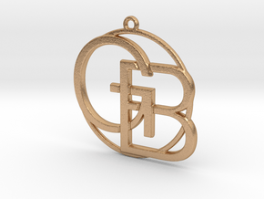 G&B Monogram Pendant in Natural Bronze
