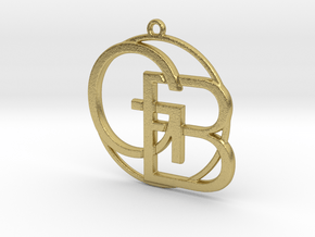 G&B Monogram Pendant in Natural Brass