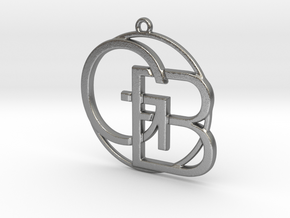 G&B Monogram Pendant in Natural Silver