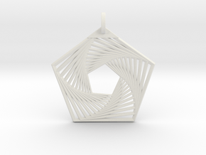 Pentagonal PeNngon Pendant in White Natural Versatile Plastic