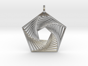 Pentagonal PeNngon Pendant in Natural Silver