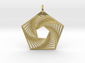 Pentagonal PeNngon Pendant in Natural Brass