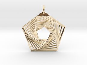 Pentagonal PeNngon Pendant in 14k Gold Plated Brass