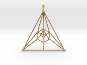 Icosahedron Pendant in Polished Bronze