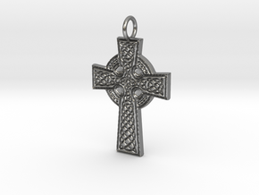 Celtic Cross Pendant (thick profile) in Natural Silver