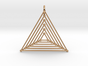 Nested Triangles Pendant in Polished Bronze