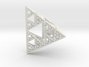 Sierpinski Pyramid; 4th Iteration in White Premium Versatile Plastic