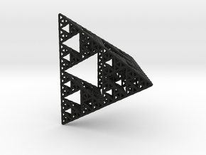 Sierpinski Pyramid; 4th Iteration in Black Premium Versatile Plastic