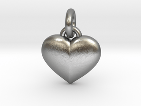 Puffed Heart in Natural Silver (Interlocking Parts)