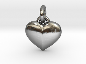 Puffed Heart in Polished Silver (Interlocking Parts)