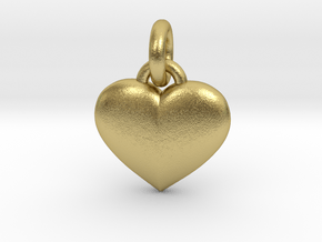 Puffed Heart in Natural Brass (Interlocking Parts)