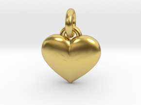 Puffed Heart in Polished Brass (Interlocking Parts)