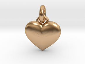 Puffed Heart in Polished Bronze (Interlocking Parts)