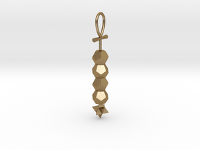 Dodecahedron_tetrahedron_DNA pendant in Polished Gold Steel