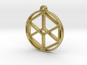 Cube Pendant in Natural Brass