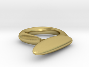 Winged Eyeliner Ring in Natural Brass: Medium