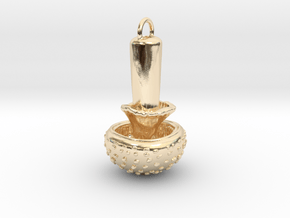 Amanita Mushroom Pendant in 14k Gold Plated Brass
