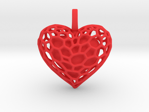 Inner Heart Pendant in Red Processed Versatile Plastic