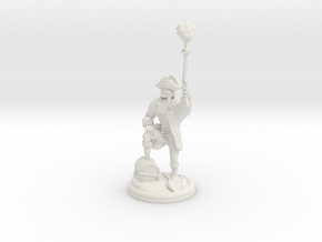 Orc Pirate with Gun and Smoke on 28mm Base in White Natural Versatile Plastic