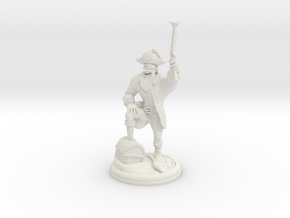 Orc Pirate with Gun on 28 MM base in White Natural Versatile Plastic
