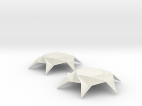 Origami Hexagon Earring in White Natural Versatile Plastic