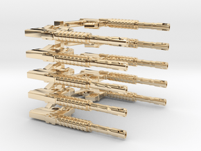 CAR15 COMMANDO FANTASTIC SMG SET10 in 14k Gold Plated Brass