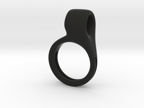 The Swivel Script Ring  in Black Natural Versatile Plastic