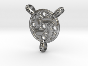 Germanic Shield IID- necklace center piece in Natural Silver