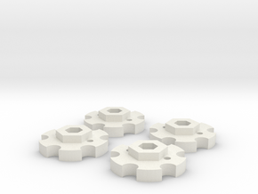 NutLockers for Jconcepts Tribute Wheels (for 7mm) in White Natural Versatile Plastic