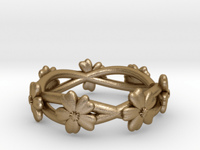 Forget Me Not Ring in Polished Gold Steel: 7 / 54