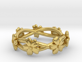 Forget Me Not Ring in Polished Brass: 7 / 54