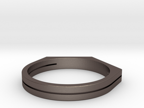 Place Ring in Polished Bronzed-Silver Steel