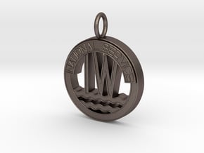 Inland Waterways Pendant in Polished Bronzed-Silver Steel