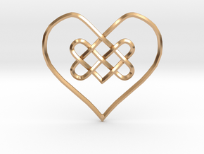 Knotty Heart Pendant in Polished Bronze