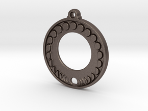 Sun & Moon Pendant II in Polished Bronzed Silver Steel