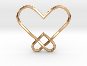Double Heart Knot Pendant in Polished Bronze
