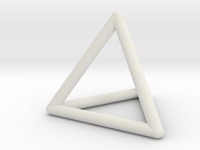 Tetrahedron wireframe in White Natural Versatile Plastic: Small