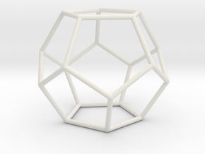 Dodecahedron wireframe in White Natural Versatile Plastic: Small