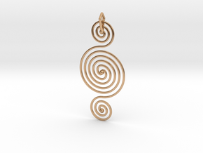 Triple Spiral Pendant in Polished Bronze