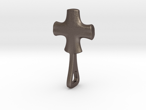 Madrid 2Part Gothic Cross Inner in Polished Bronzed-Silver Steel