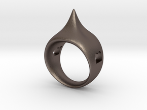 jus BOX Ring! in Polished Bronzed-Silver Steel
