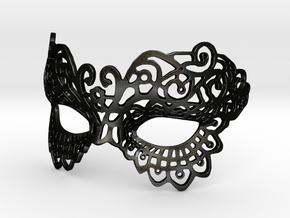 Masquerade Mask in Matte Black Steel