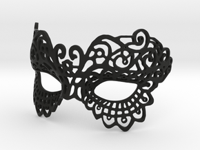 Masquerade Mask in Black Natural Versatile Plastic