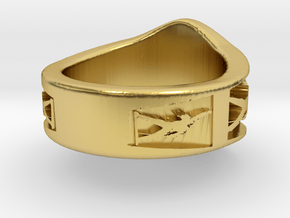 Freddie Mercury Ring in Polished Brass: 2.25 / 42.125