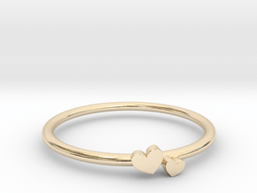 Twin Heart Ring (Multiple Sizes) in 14K Yellow Gold: 5 / 49